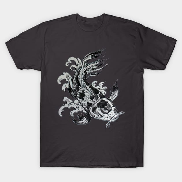 A short walk with a Japanese Koi Fish T-Shirt by silentrob668